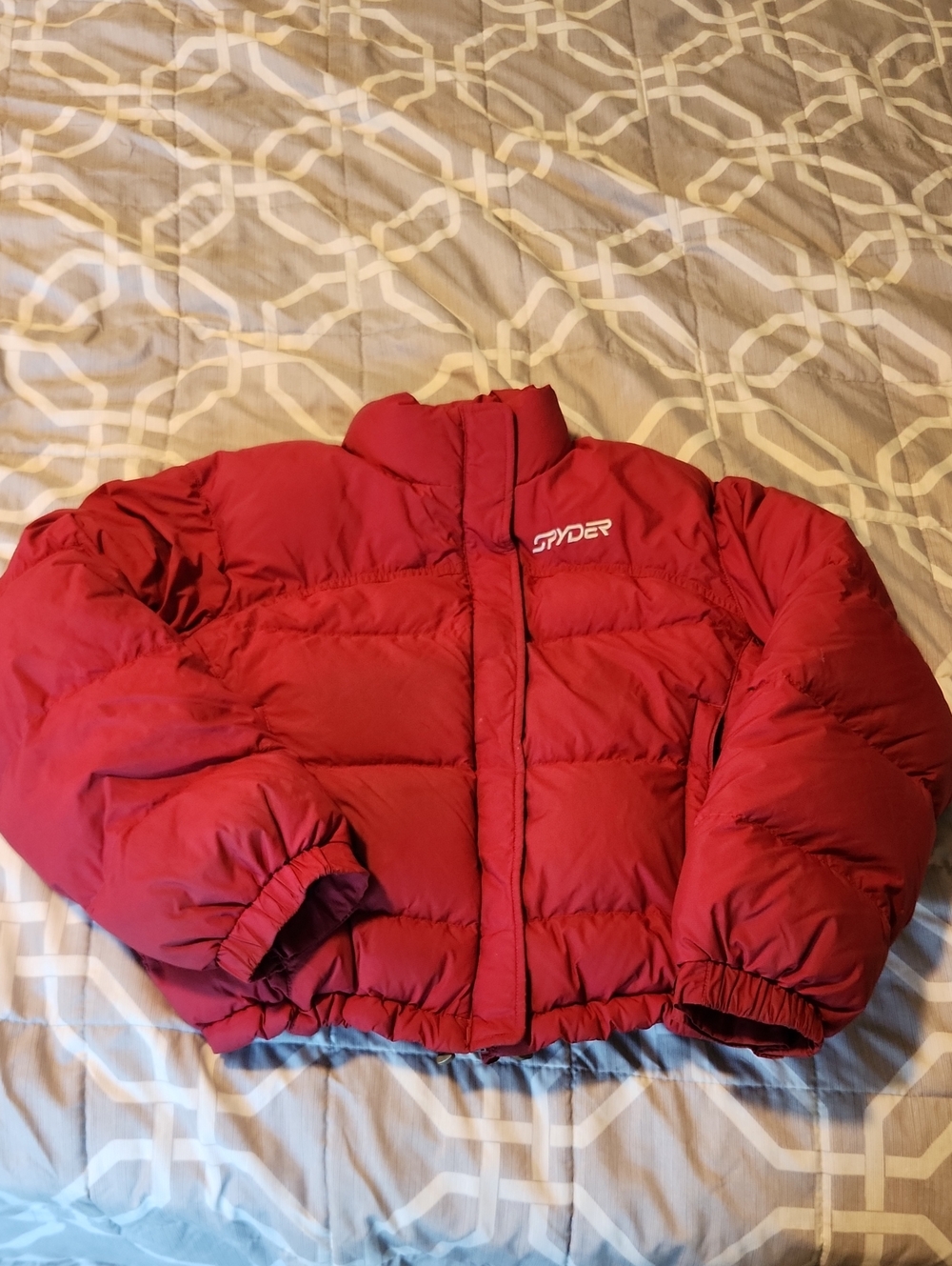 Vintage Spyder Kids Red Puffer Down Jacket Size 8